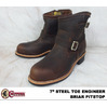 CHIPPEWA 7" ENGINEER BOOT BRIAR PITSTOP TUMBLED FULL GRAIN LEATHER STEEL TOE 1901M72画像