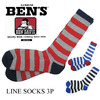 BEN DAVIS LINE SOCKS 3 PACK BDS-9309画像