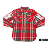 KROD CHAIN LINK L/S FLANNEL SHIRT GREENxRED画像