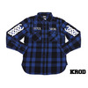 KROD CHAIN LINK L/S FLANNEL SHIRT BLACKxBLUE画像