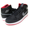 NIKE AIR JORDAN 1 MID blk/cool grey-gym red 554724-004画像