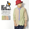 go slow caravan LINEN COTTON BORDER 7S RAGLAN SHIRT 310218画像