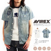 AVIREX S/S LASER PATCH NAVY SHIRT 6155143画像