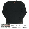 IRON HEART EXTRA HEAVY WEIGHT ALL BLACK L/S T-SHIRT IHTL-1501画像