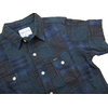 STUDIO D'ARTISAN インディゴ チェック シャンブレー パッチワーク ワークシャツ 5523画像