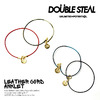 DOUBLE STEAL LEATHER CORD ANKLET 454-90015画像