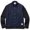 M.S.M.L. STADIUM SHIRTS (BLACK&times;NAVY) C1E3-SH06画像