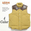 SUGAR CANE NYLON/COTTON LEATHER YOKE DOWN VEST SC12340画像