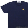 PLAY COMME des GARCONS GOLD HEART ONE POINT TEE NAVYxGOLD画像