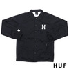 HUF × THRASHER LOGO COACH JACKET BLACK画像