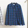 UNUSED Open collar check shirt. US1126画像