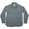 FULLCOUNT 8oz Zimbabwe Cotton Basic Design Denim Work Shirts Breach Wash 4890BW画像