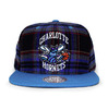 Mitchell & Ness CHARLOTTE HORNETS 2T PLAID SNAPBACK GREYxTEAL LVMNCRH034画像