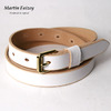 MARTIN FAIZEY 3/4"ROLLER BUCKLE BELT WHITE画像