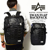 ALPHA INDUSTRIES SWAN FLAP BACKPACK BLACK画像
