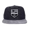 Mitchell & Ness LOS ANGELES KINGS CATION PERFORATED SUEDE SNAPBACK DARK GREY CNFMNLAK077画像
