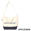 APPLEBUM LOGO CANVAS SHOULDER TOTE BAG WHITE画像