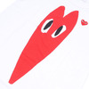 PLAY COMME des GARCONS Elongated RED HEART TEE WHITE画像