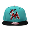 NEW ERA MIAMI MARLINS 2T TEAM/BASIC SNAPBACK TEALxBLACK CNFNEMMM044画像