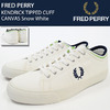 FRED PERRY KENDRICK TIPPED CUFF CANVAS Snow White B5210U-303画像