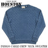 HOUSTON INDIG CABLE CREW NECK SWEATER 21228画像