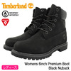 Timberland Womens 6inch Premium Boot Black Waterbuck 8658A画像