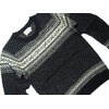 INVERALLAN #113018 SHETLAND JACQUARD CREWNECK 2TONE SWEATER/black画像