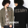 AVIREX L/S STAND ZIP NAVY KNITS 6164022画像