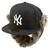 NEW ERA 59FIFTY NYY TRAPPER CAP BLACK/SNOW WHITE 11322616画像