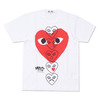 PLAY COMME des GARCONS HOLIDAY emoji RED HEART TEE WHITE画像