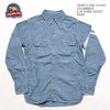 桃太郎ジーンズ CHAMBRAYL/S WORK SHIRT SJ091画像