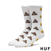 HUF SHIT HEAD CREW SOCKS WHITE画像