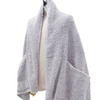 BAREFOOT DREAMS for Ron Herman HEATHERED TRAVEL SHAWL OCEAN/OYSTER/WHITE画像