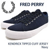 FRED PERRY KENDRICK TIPPED CUFF JERSEY Navy B1151-608画像