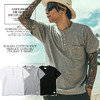 CRIMIE ROUGH COTTON KNIT HENLEY NECK CONCHO POCKET T-SHIRT C1G3-CS03画像