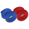 KIXSIX WAXED SHOELACE 2P (RED-BLUE / SILVER TIP)画像