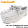 Timberland AMHERST Newmarket Boat Oxford White/White Denim A1HJ4画像