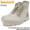 Timberland CITY BLAZER Fabric and Leather Boot White Canvas/Full Grain A1BAY画像