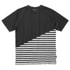 BLACK SCALE COLOR BLOCK STRIPE T-SHIRT (BLACK)画像