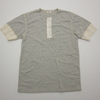 Loop & Weft Vintage Revival Heather Cotton Jersey Henley Neck Rib Stitch Short Sleeve Tee Shirts LRH1014画像