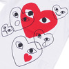 PLAY COMME des GARCONS RED HEART Overlap FACES TEE WHITE画像