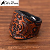 Oli Rose Collection Thunderbird Leather Ring Rustic Brown画像