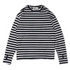 mnml STRIPE BOL L/S TEE WHITExBLACK画像