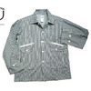CORONA #CS092-17-08 HICKORY WORK STRIPE 6 POCKET CARGO SHIRTS/off white x indigo画像