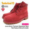 Timberland Junior 6inch Premium Waterproof Boot Red Nubuck Monochromatic A13HV画像