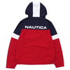 NAUTICA HOODED COLORBLOCK NYLON JACKET RED画像