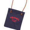 HERMES ALINE TOILE CHEVRON BLEU INDIGOxFAUVE画像