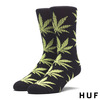 HUF PLANT LIFE CREW SOCK BLACKxNEON GREEN画像