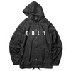 OBEY HOODED SNAP COACHES JACKET "ANYWAY" (BLACK)画像