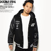 DOUBLE STEAL MELTON HOOD STADIUM JACKET -BLACK- 775-49007画像